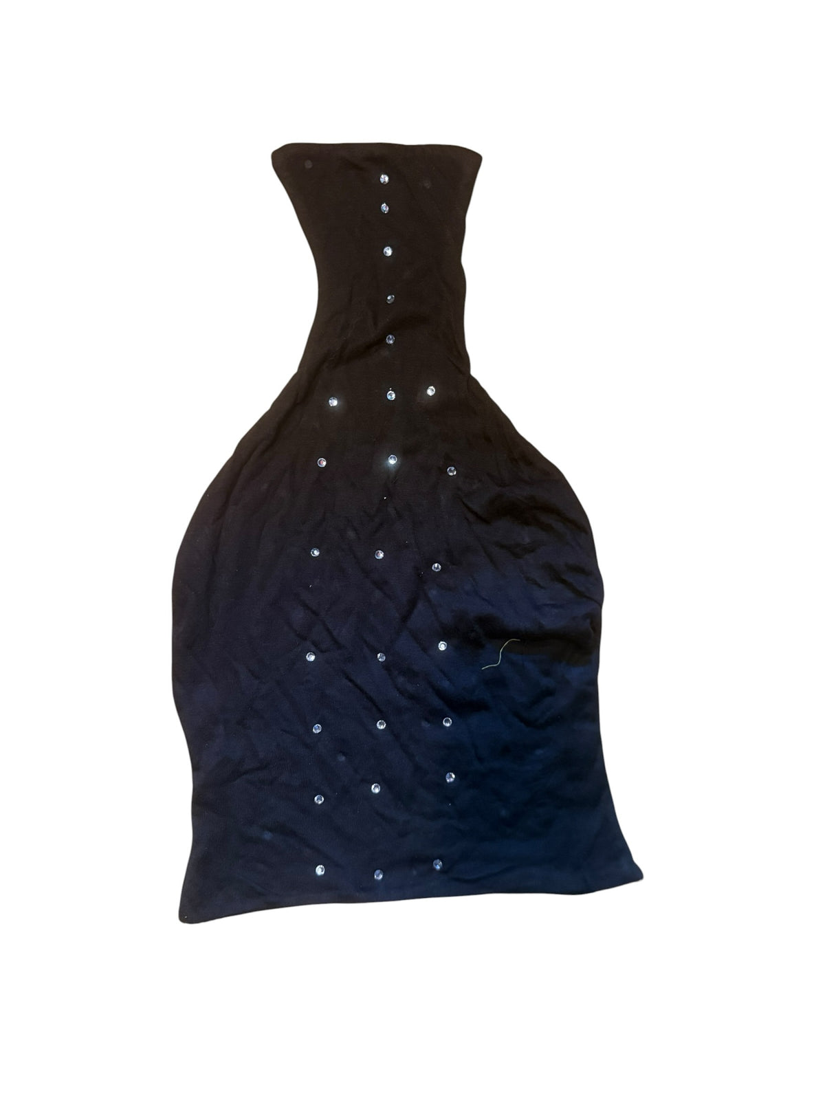 IFEELGREED black stretchy head wrap featuring scattered rhinestone embellishments for a sparkling street-style look.