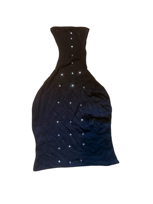 IFEELGREED black stretchy head wrap featuring scattered rhinestone embellishments for a sparkling street-style look.